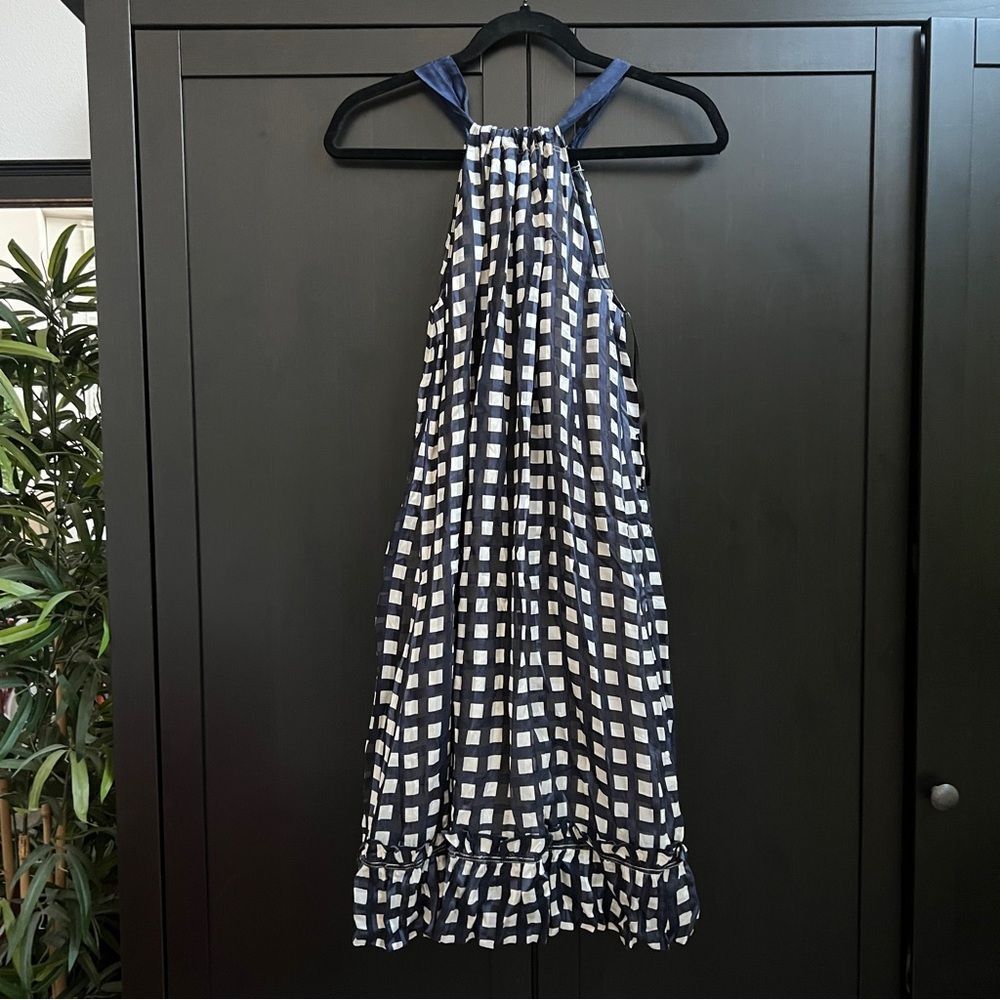 Marc By Marc Jacobs Vintage Gingham Silk Ruffle Swing Dress Size 4